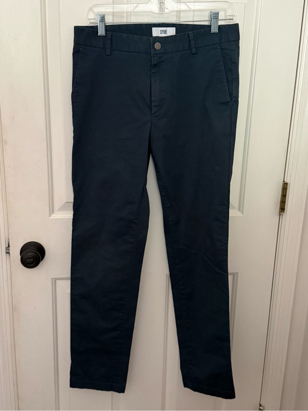 Spoke London Men's Navy Casual Chino Pants